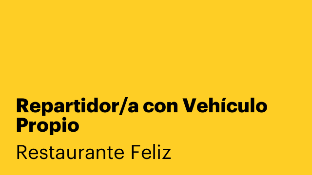 Repartidor/a con Vehículo Propio