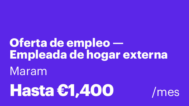Oferta de empleo — Empleada de hogar externa