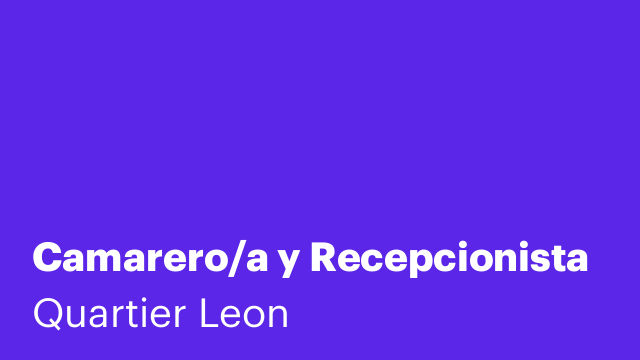 Camarero/a y Recepcionista