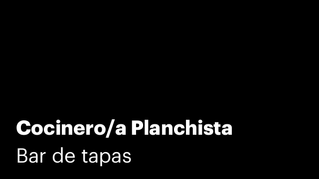 Cocinero/a Planchista