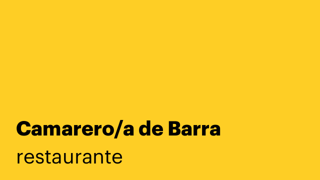 Camarero/a de Barra