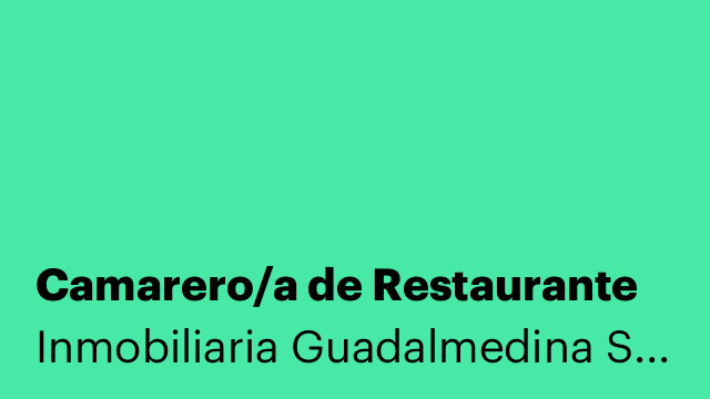 Camarero/a de Restaurante