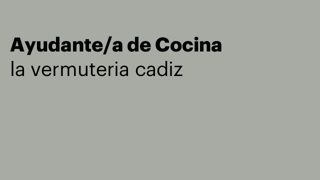 Ayudante/a de Cocina