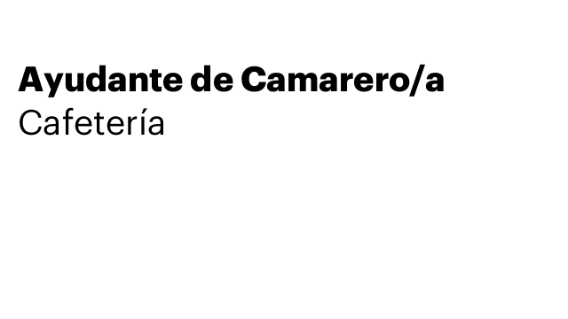 Ayudante de Camarero/a