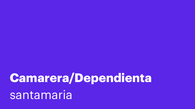 Camarera/Dependienta