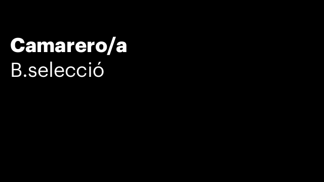 Camarero/a
