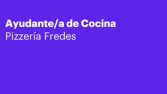 Ayudante/a de Cocina