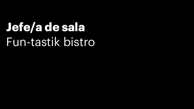 Jefe/a de sala