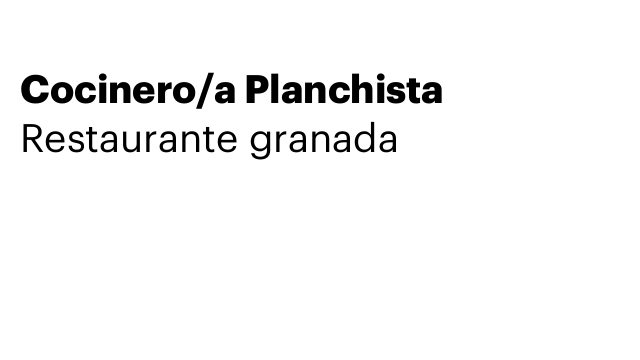 Cocinero/a Planchista