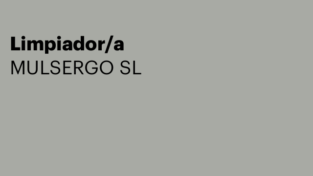 Limpiador/a