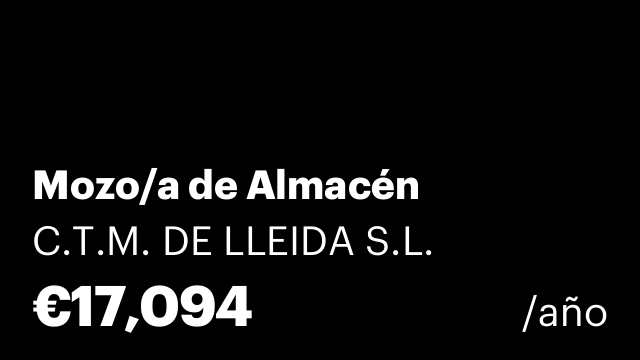 Mozo/a de Almacén