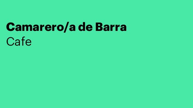Camarero/a de Barra
