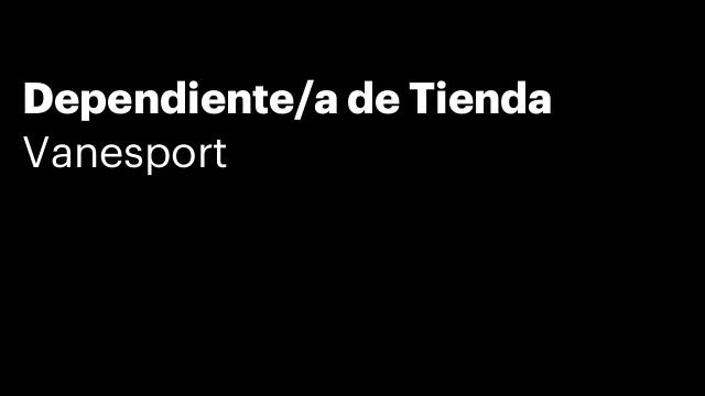 Dependiente/a de Tienda