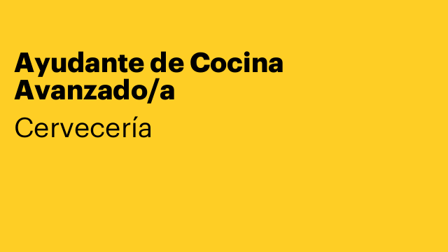 Ayudante de Cocina Avanzado/a