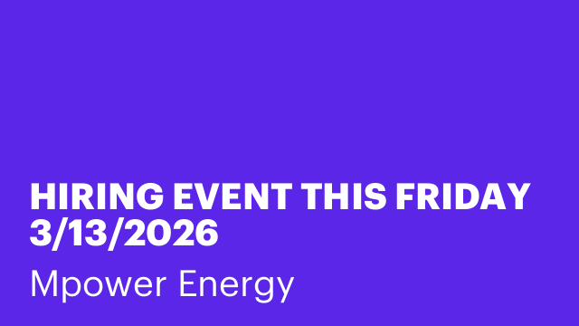 HIRING EVENT THIS FRIDAY 3/13/2026