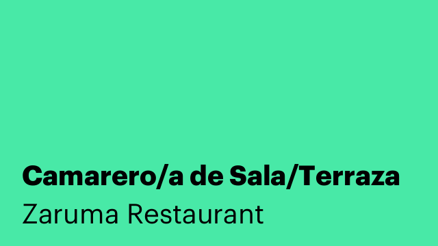 Camarero/a de Sala/Terraza