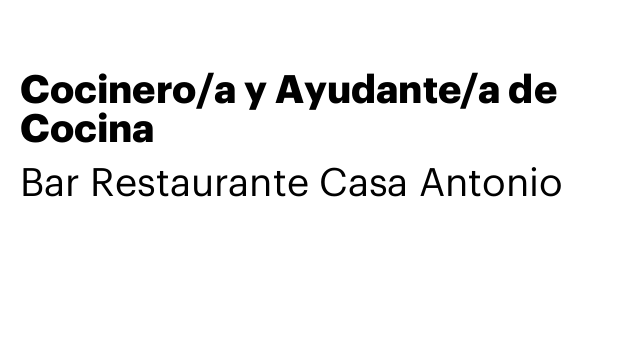 Cocinero/a y Ayudante/a de Cocina
