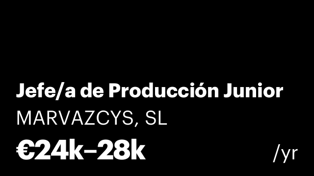 Jefe/a de Producción Junior