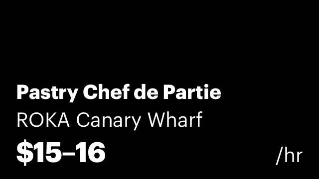 Pastry Chef de Partie