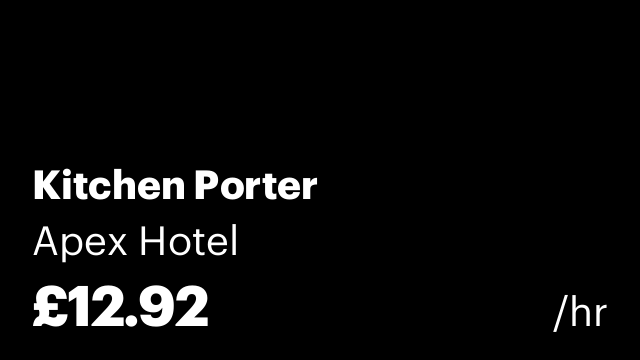 Kitchen Porter
