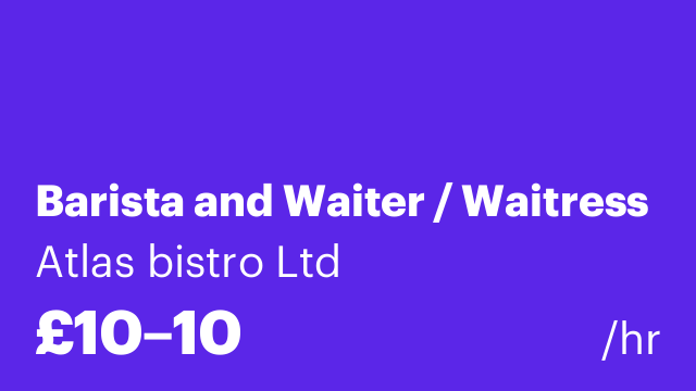 Barista and Waiter / Waitress