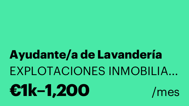 Ayudante/a de Lavandería