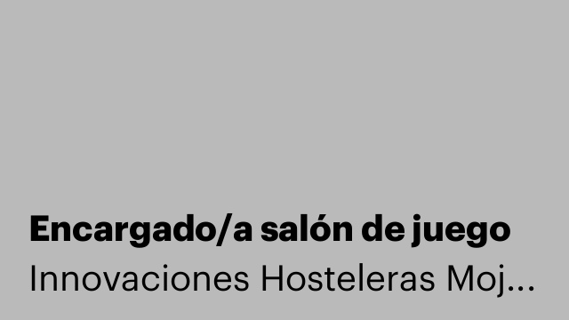 Encargado/a salón de juego