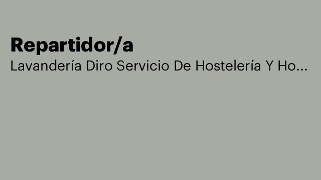 Repartidor/a