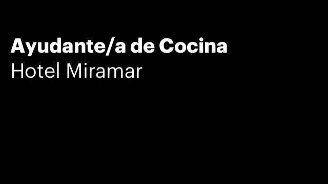 Ayudante/a de Cocina