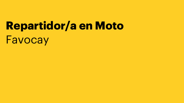 Repartidor/a en Moto