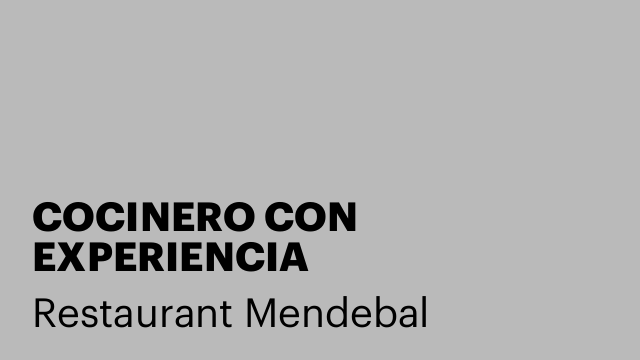 COCINERO CON EXPERIENCIA