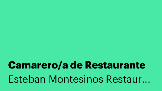 Camarero/a de Restaurante