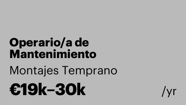Operario/a de Mantenimiento