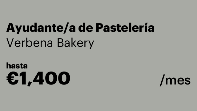 Ayudante/a de Pastelería