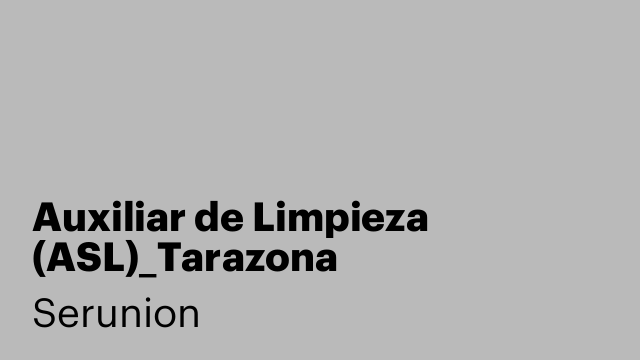Auxiliar de Limpieza (ASL)_Tarazona