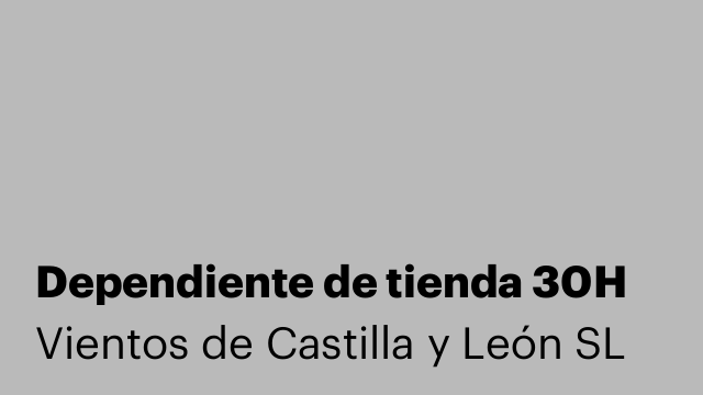 Dependiente de tienda 30H