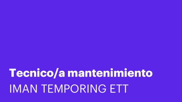 Tecnico/a mantenimiento