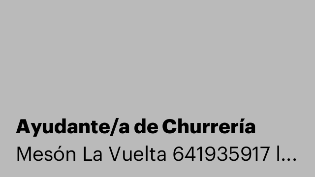 Ayudante/a de Churrería