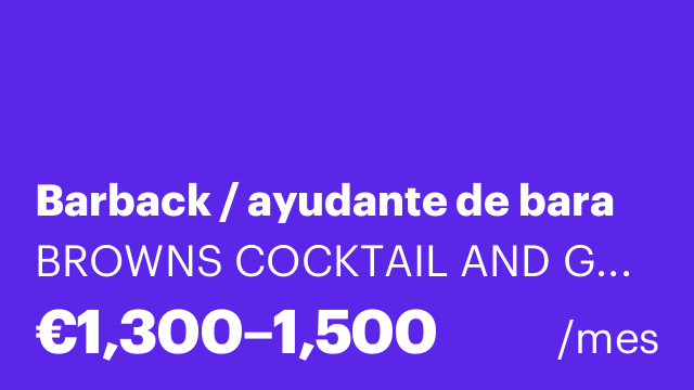 Barback / ayudante de bara