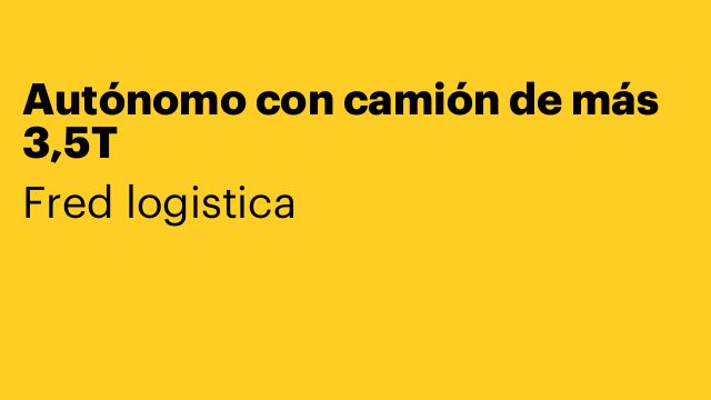 Autónomo con camión de más 3,5T