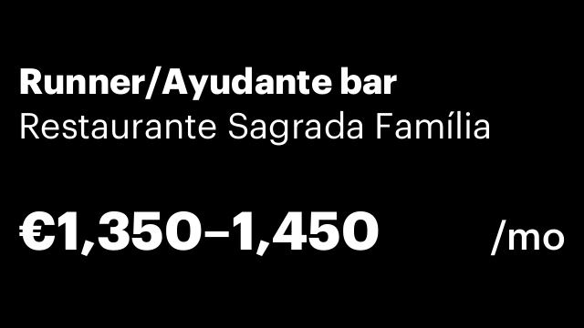 Runner/Ayudante bar