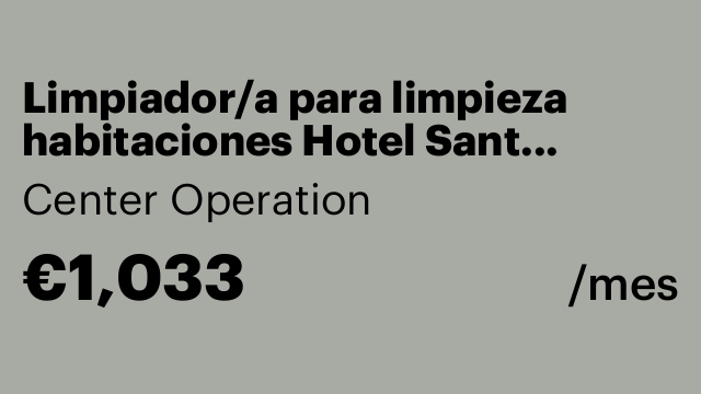 Limpiador/a para limpieza habitaciones Hotel Sant Cugat/Rubi