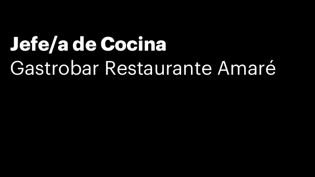 Jefe/a de Cocina