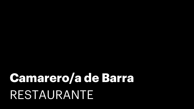 Camarero/a de Barra