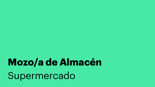 Mozo/a de Almacén