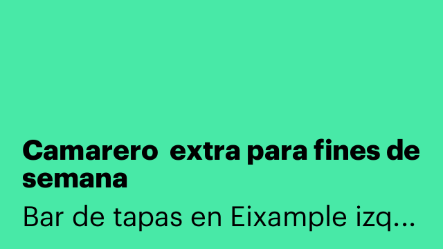 Camarero  extra para fines de semana
