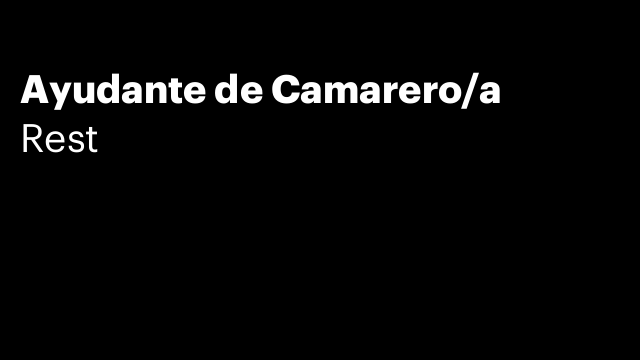 Ayudante de Camarero/a