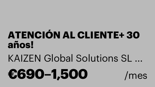 ATENCIÓN AL CLIENTE+ 30 años!