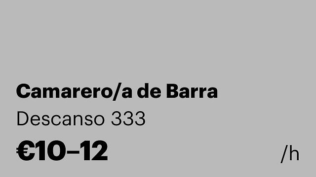 Camarero/a de Barra