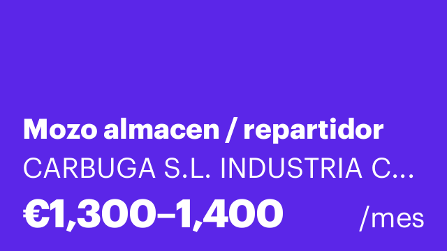 Mozo almacen / repartidor